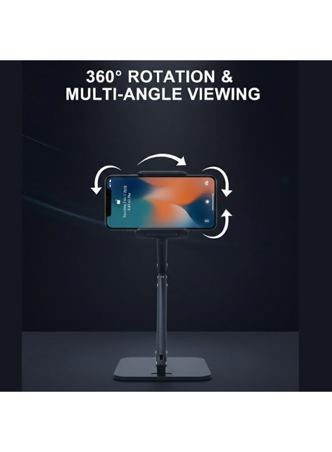طلال حامل هاتف معدني شديد التحمل، قابل للتعديل والطي، ذراع طويل مرن، حامل هاتف مكتبي، حامل بمشبك، حامل آيفون، حامل هاتف محمول، حامل كاميرا وثائق، حامل ألومنيوم عالمي مرن قابل للدوران 360 درجة - Image 4